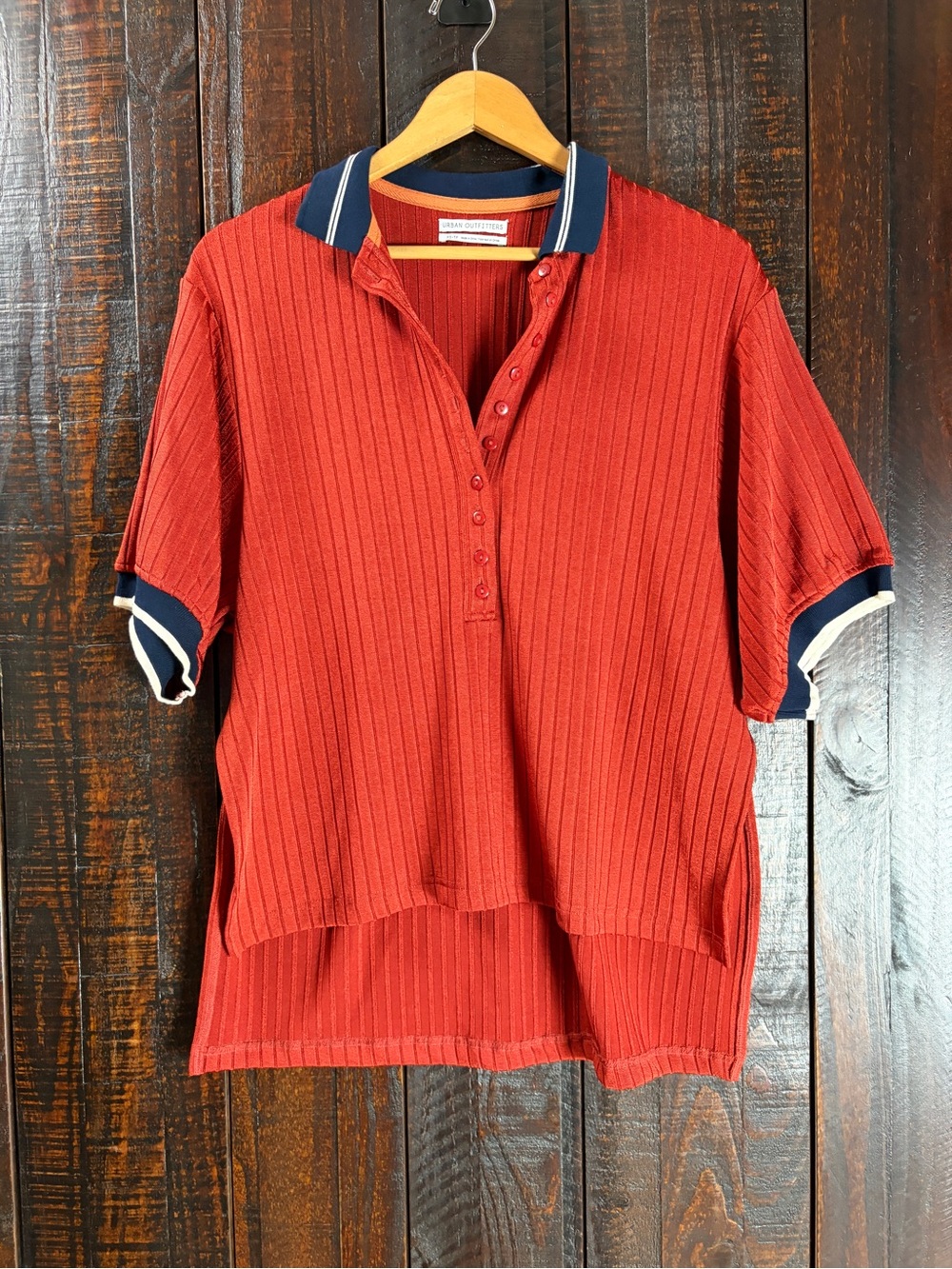Urban Outfitters Oversized Women's Ribbed Polo Top